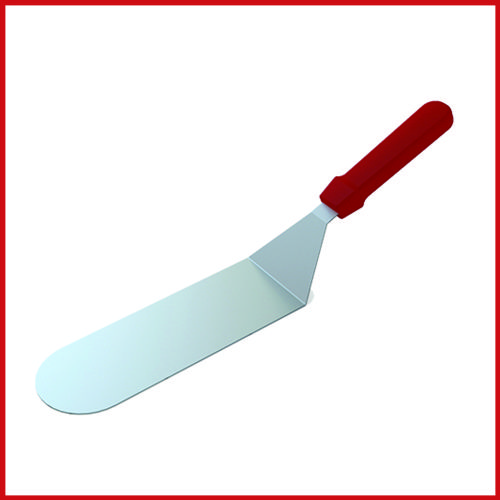 Pizza Server - Long Rectangular Blade - Red Plastic Handle